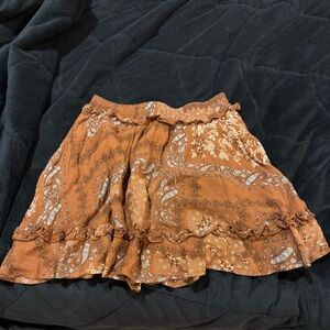 Altar'd State Rust Paisley Mini Skirt